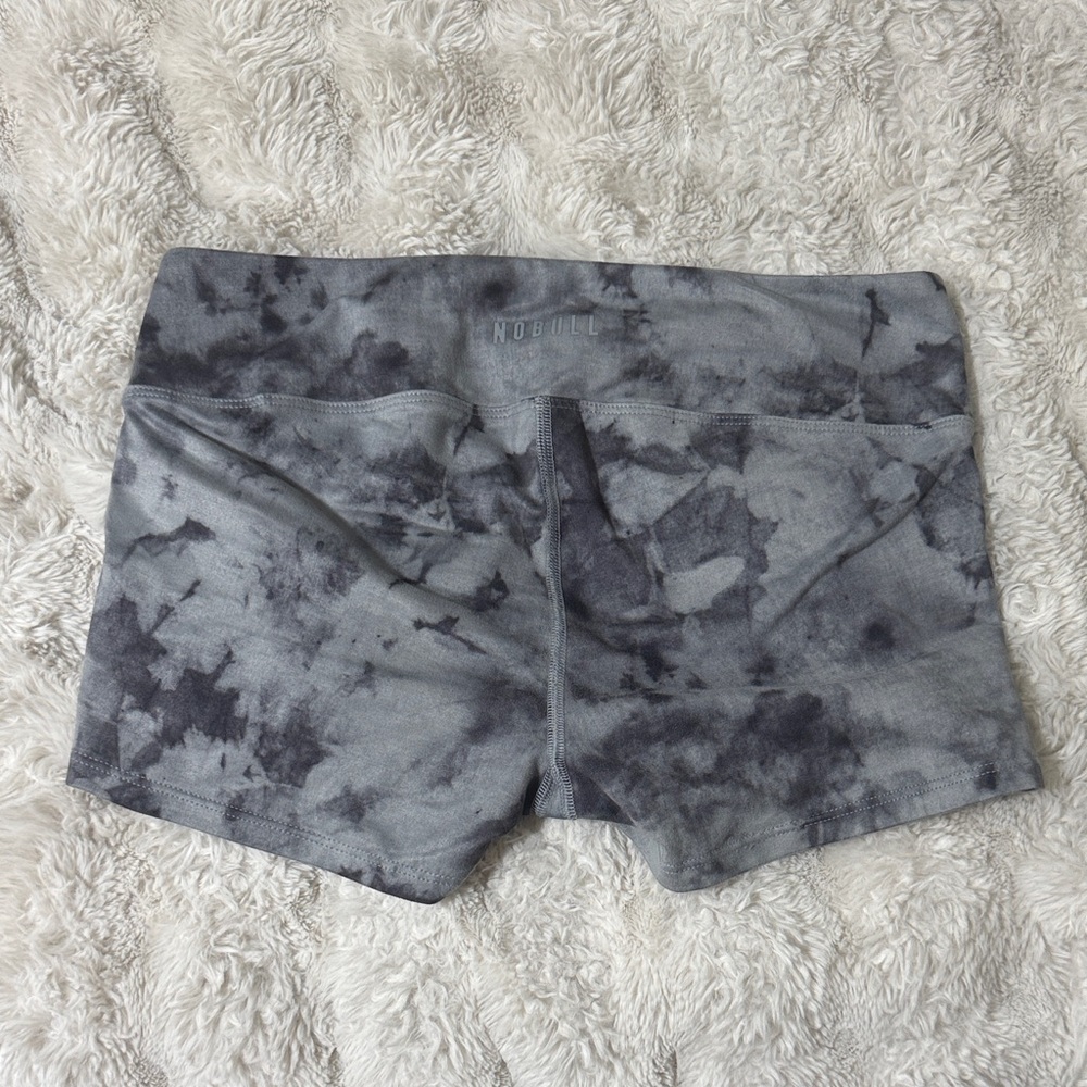 NOBULL Women's Gray Tie-Dye Bike Shorts